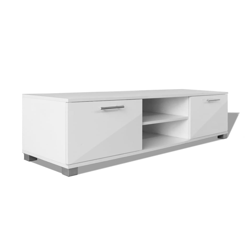 Modern Wooden 47 Inch TV Tele Stand Unit Cabinet With 2 Doors & Open Storage