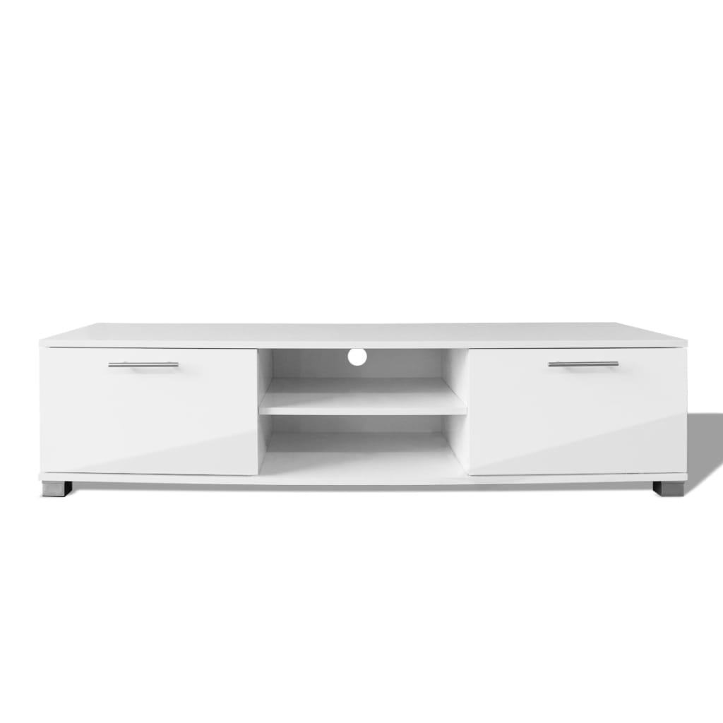 Modern Wooden 47 Inch TV Tele Stand Unit Cabinet With 2 Doors & Open Storage