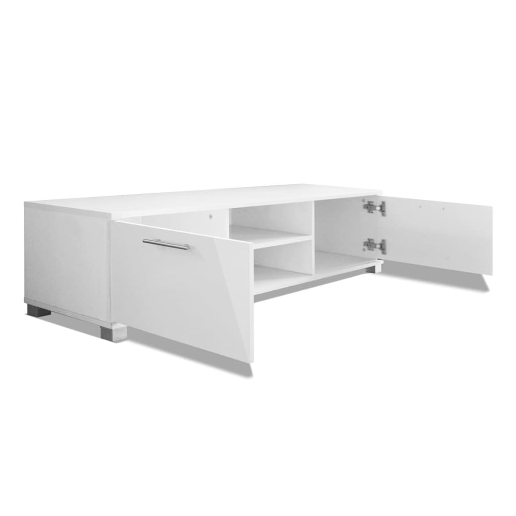 Modern Wooden 47 Inch TV Tele Stand Unit Cabinet With 2 Doors & Open Storage