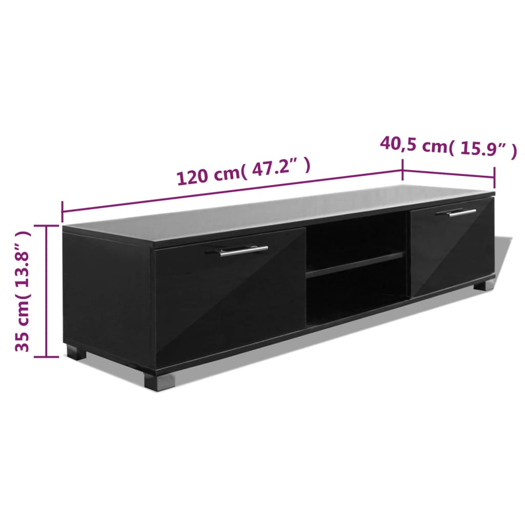 Modern Wooden 47 Inch TV Tele Stand Unit Cabinet With 2 Doors & Open Storage