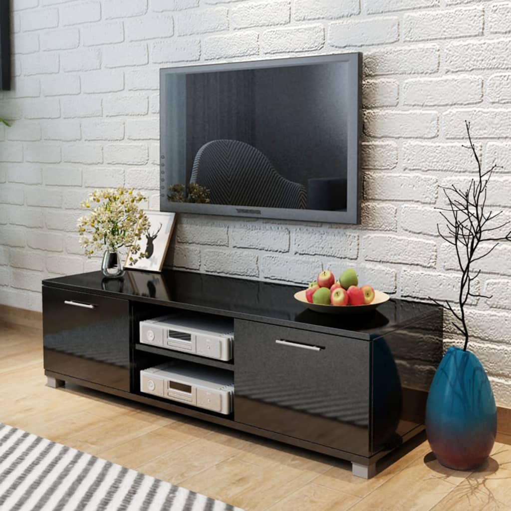 Modern Wooden 47 Inch TV Tele Stand Unit Cabinet With 2 Doors & Open Storage