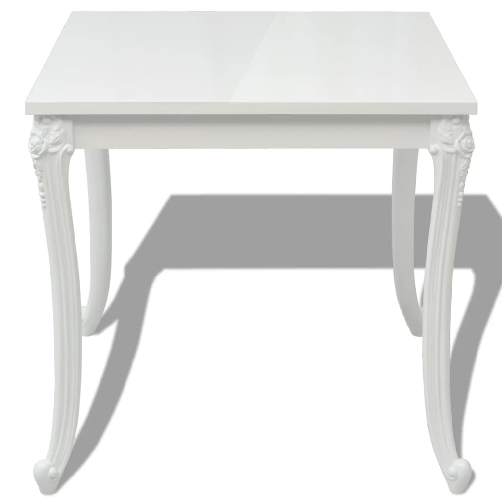 Classic Style White High Gloss Wooden Dining Table Wood Dinner Kitchen Tables