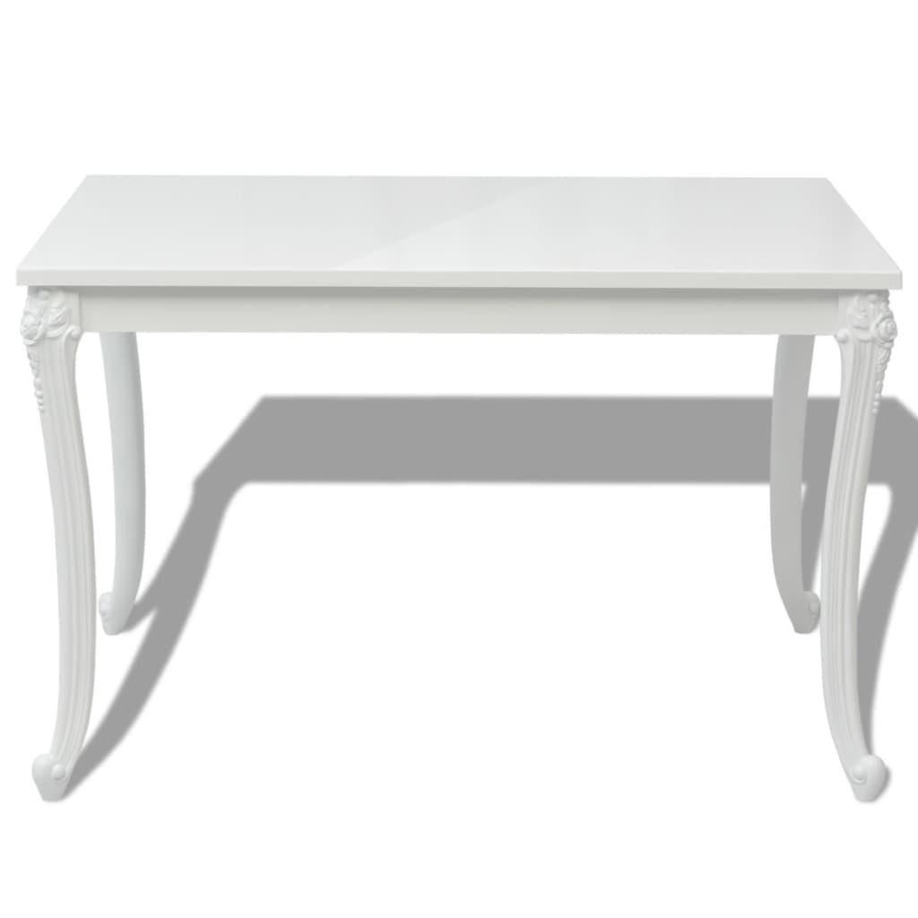 Classic Style White High Gloss Wooden Dining Table Wood Dinner Kitchen Tables