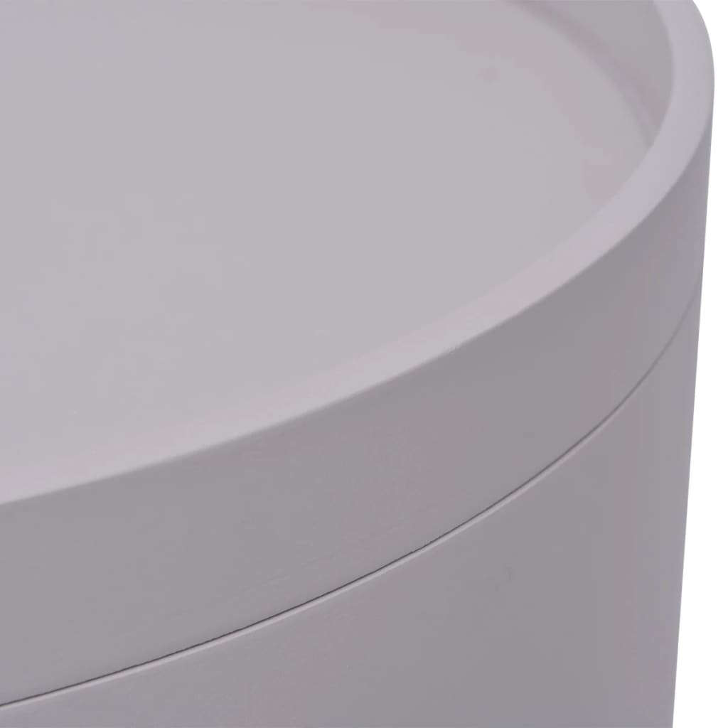 Side Table with Serving Tray Round 39.5x44.5 cm Grey