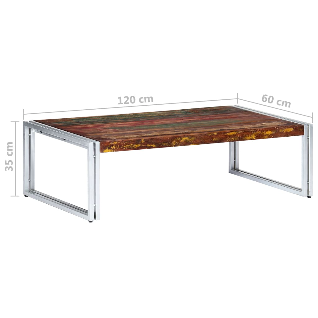 Coffee Table 120x60x35 cm Solid Reclaimed Wood