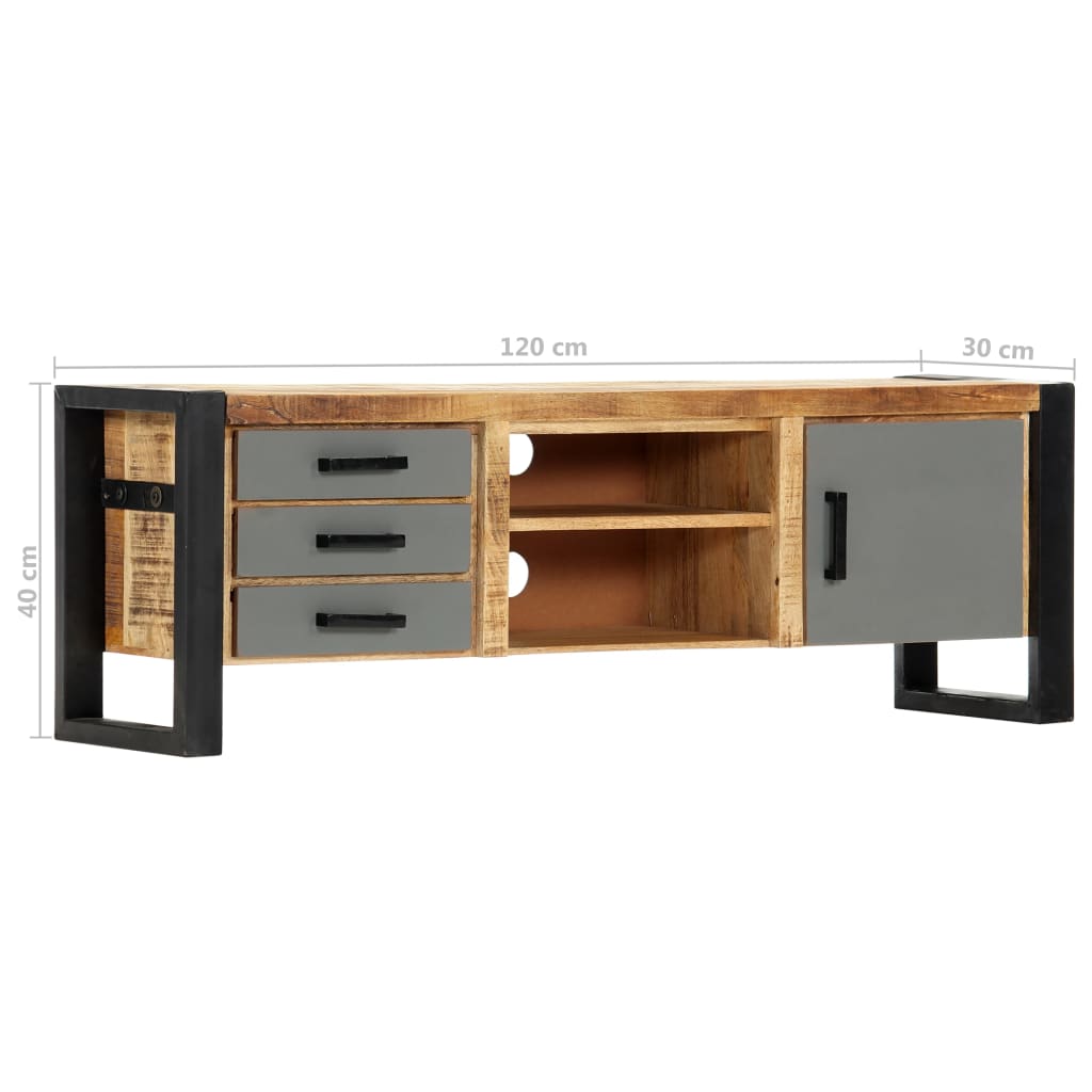 TV Cabinet 120x30x40 cm Solid Mango Wood