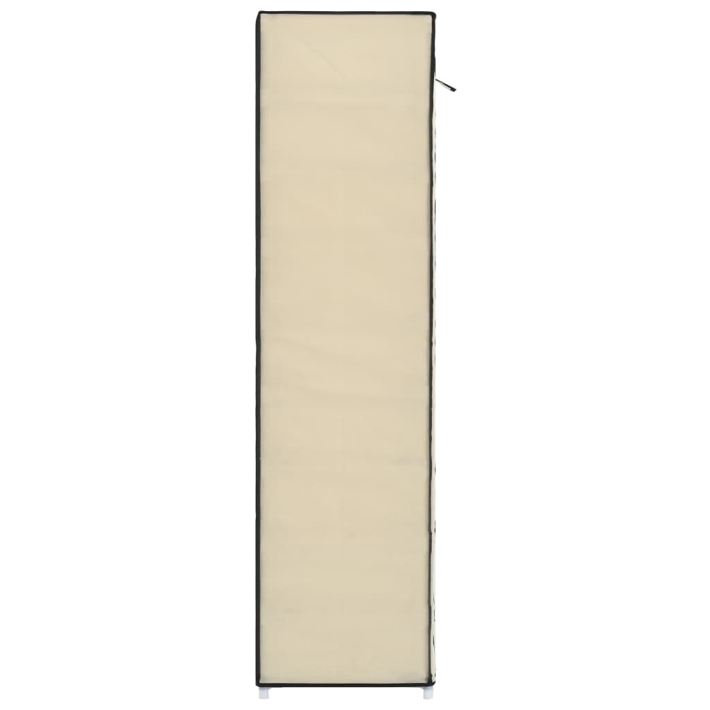 Shoe Cabinet with Cover Cream 115x28x110 cm Fabric