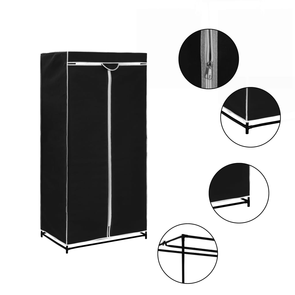 Wardrobe Black 75x50x160 cm