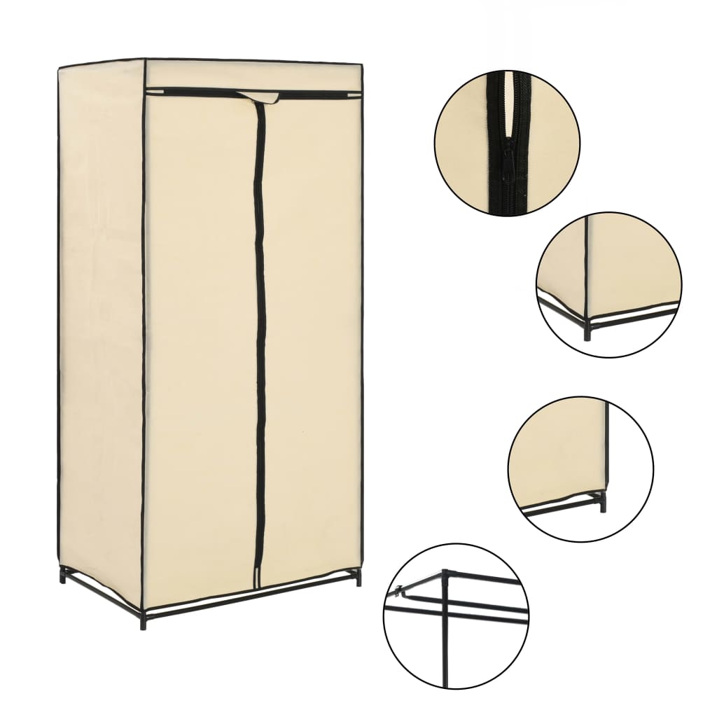 Wardrobe Cream 75x50x160 cm