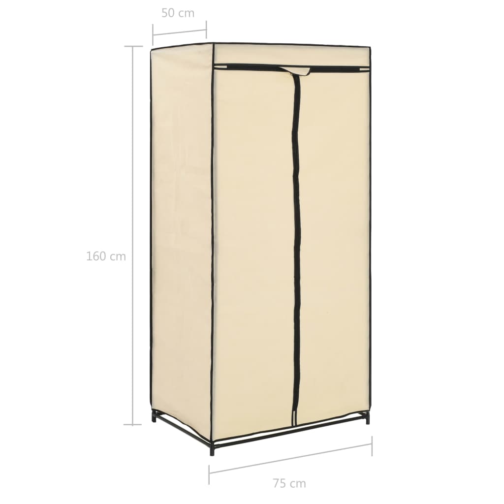 Wardrobe Cream 75x50x160 cm