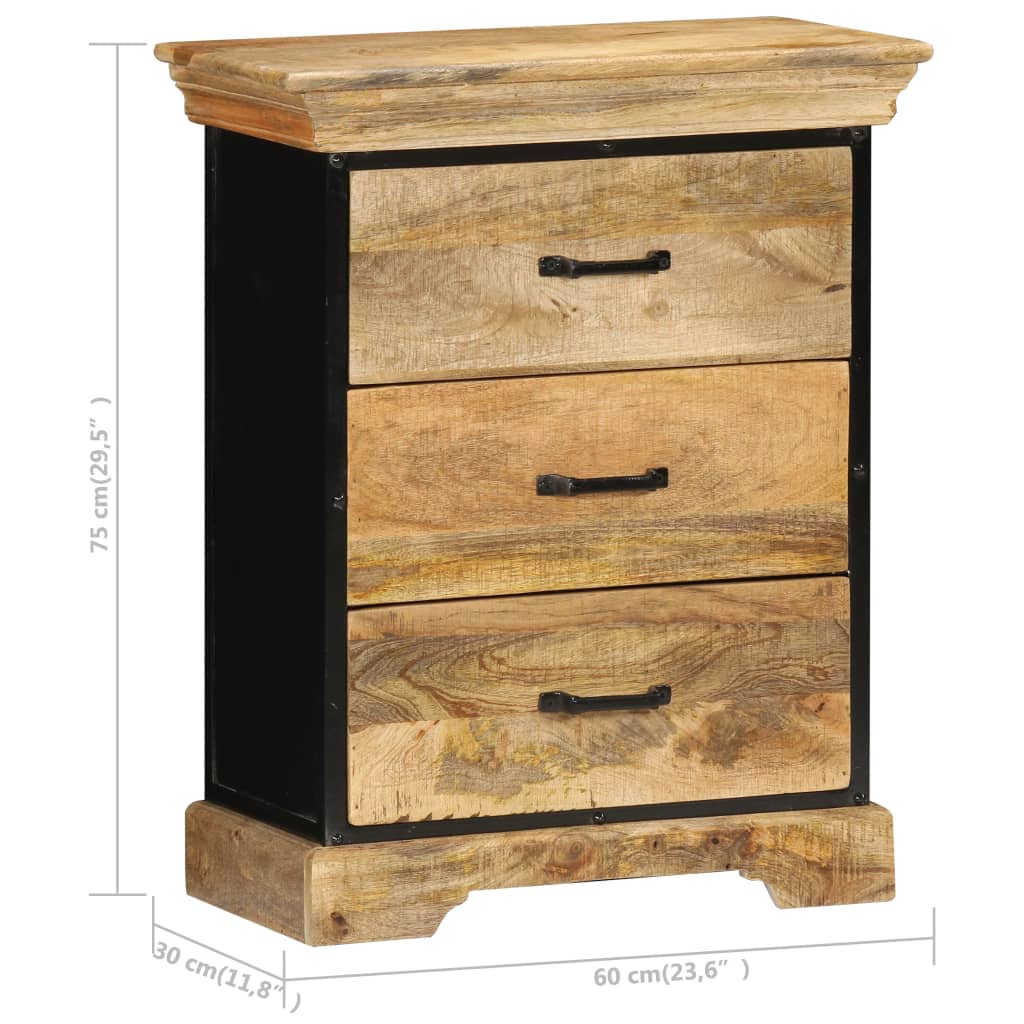 Chest of Drawers 60x30x75 cm Solid Mango Wood