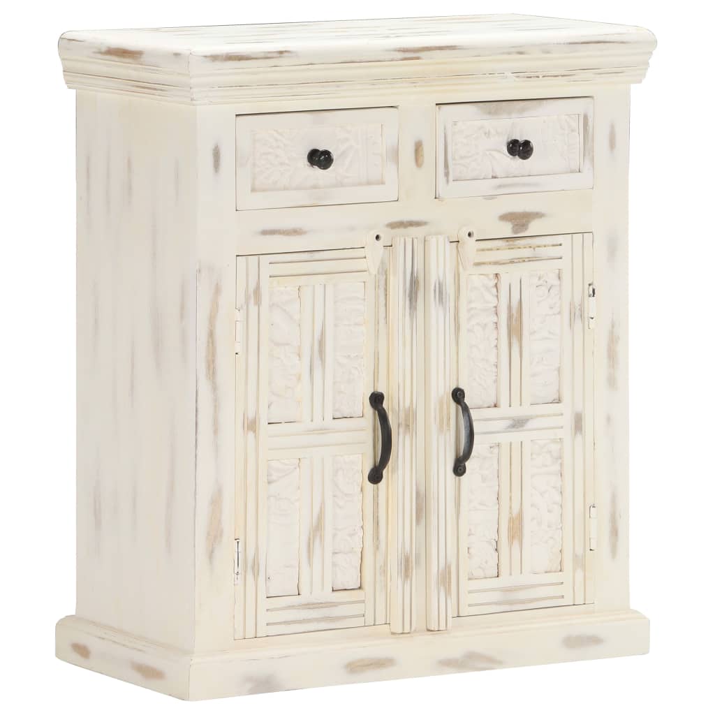 Sideboard White 65x30x75 cm Solid Mango Wood