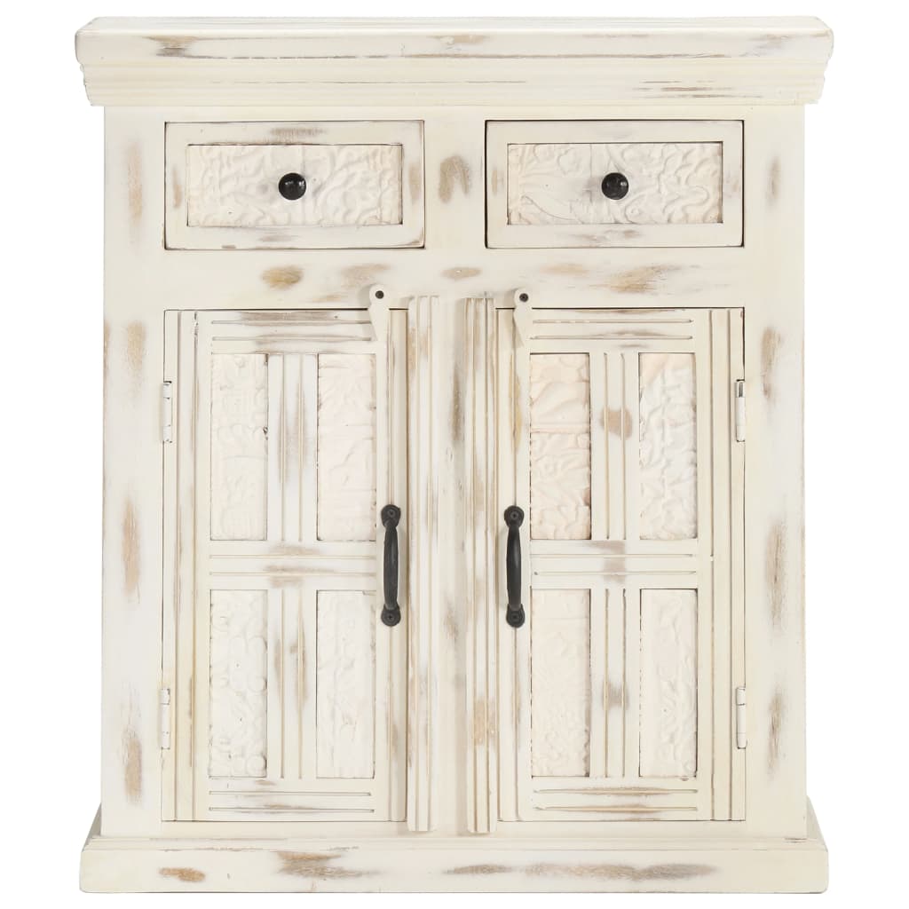 Sideboard White 65x30x75 cm Solid Mango Wood