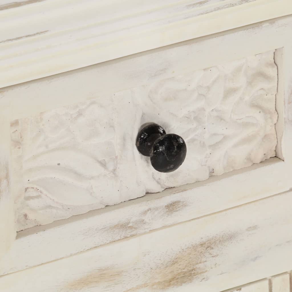 Sideboard White 65x30x75 cm Solid Mango Wood