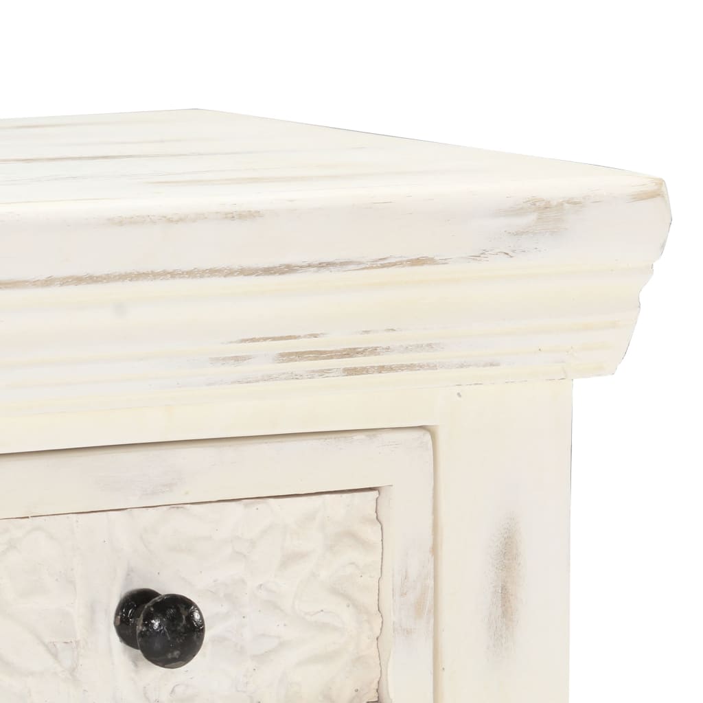 Sideboard White 65x30x75 cm Solid Mango Wood