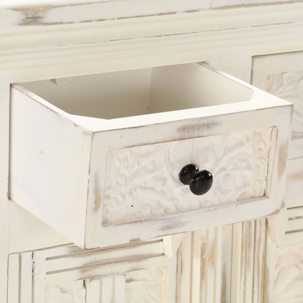 Sideboard White 65x30x75 cm Solid Mango Wood