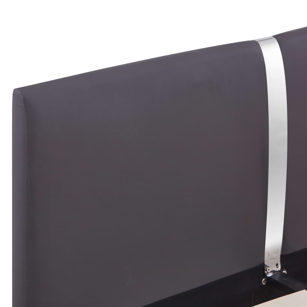 Bed Frame without Mattress Grey Faux Leather 135x190 cm Double