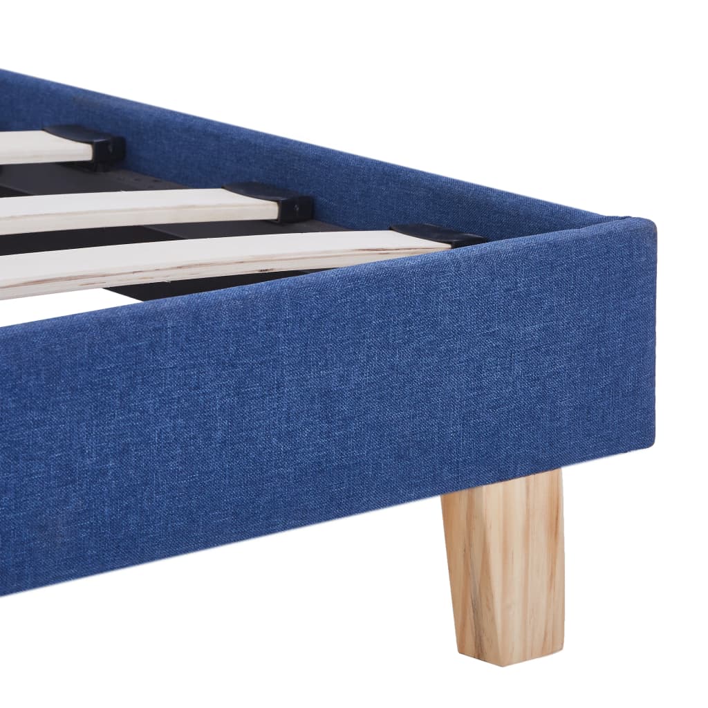 Bed Frame without Mattress Blue Fabric 150x200 cm King Size