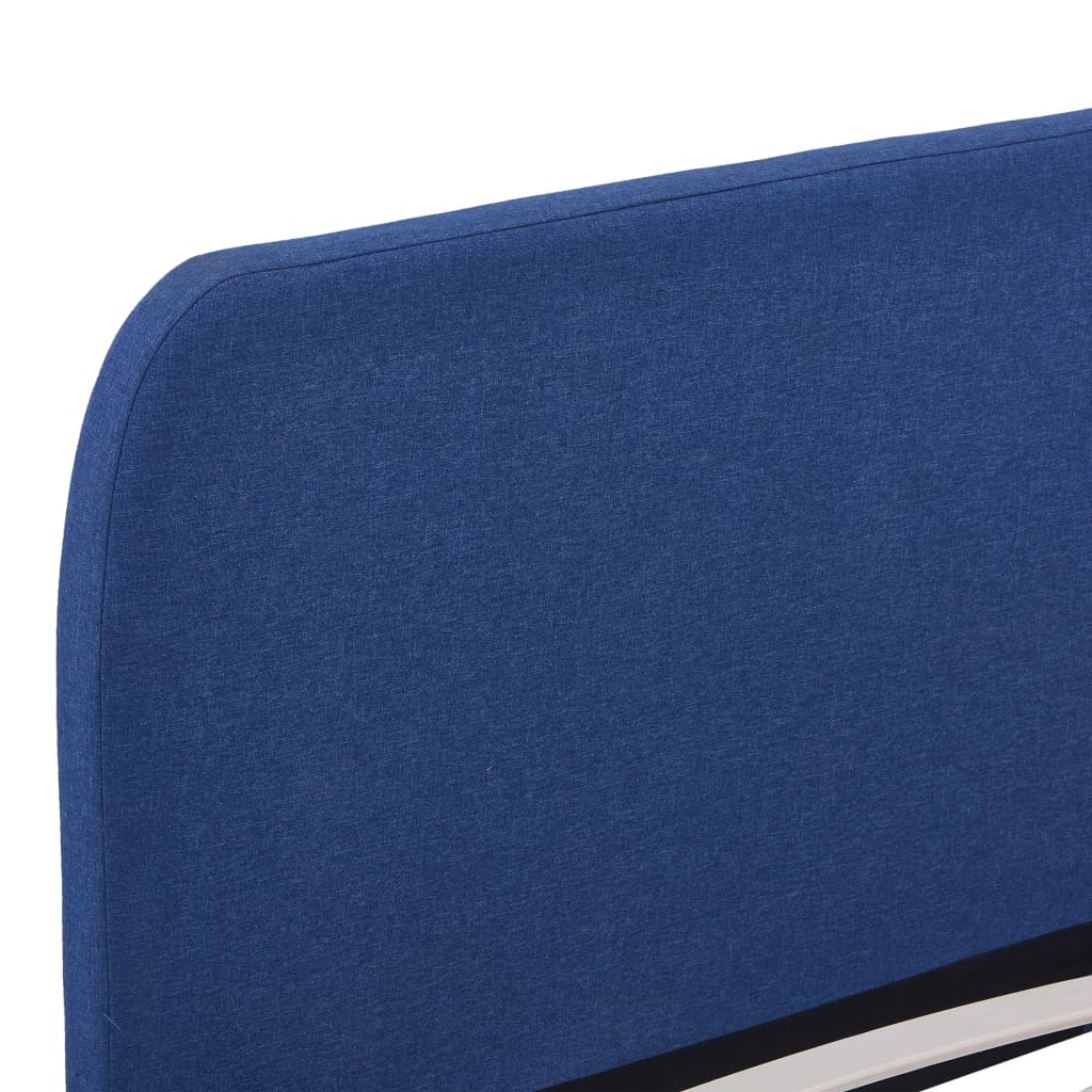 Bed Frame without Mattress Blue Fabric 150x200 cm King Size