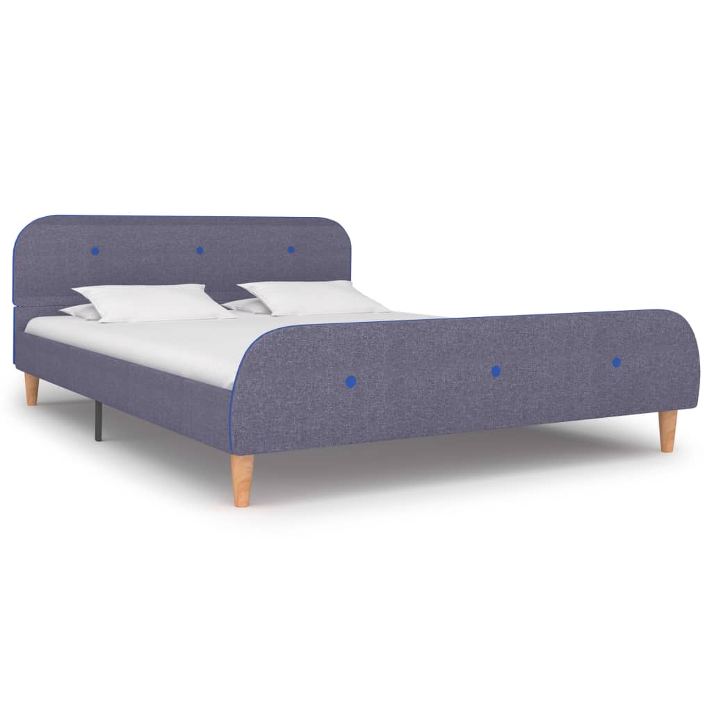 Bed Frame without Mattress Light Grey Fabric 135x190 cm Double