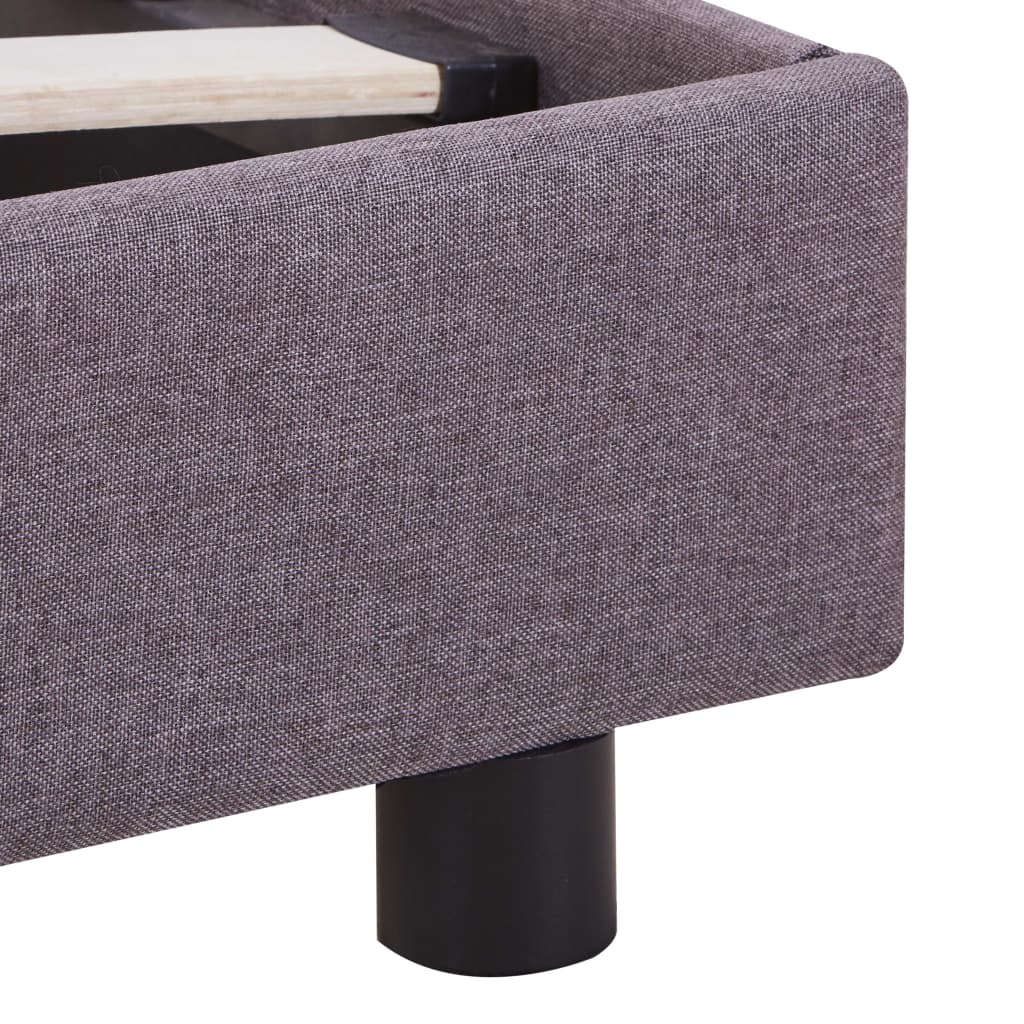 Bed Frame without Mattress Taupe Fabric 135x190 cm Double