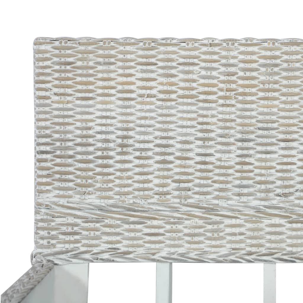 Bed Frame without Mattress Grey Natural Rattan 140x200 cm
