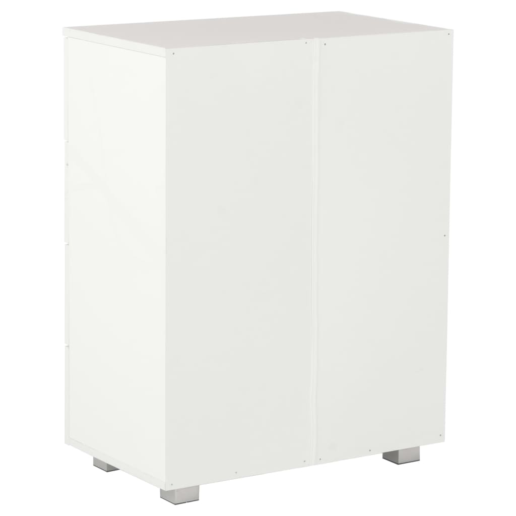 Sideboard High Gloss White 60x35x80 cm Engineered Wood