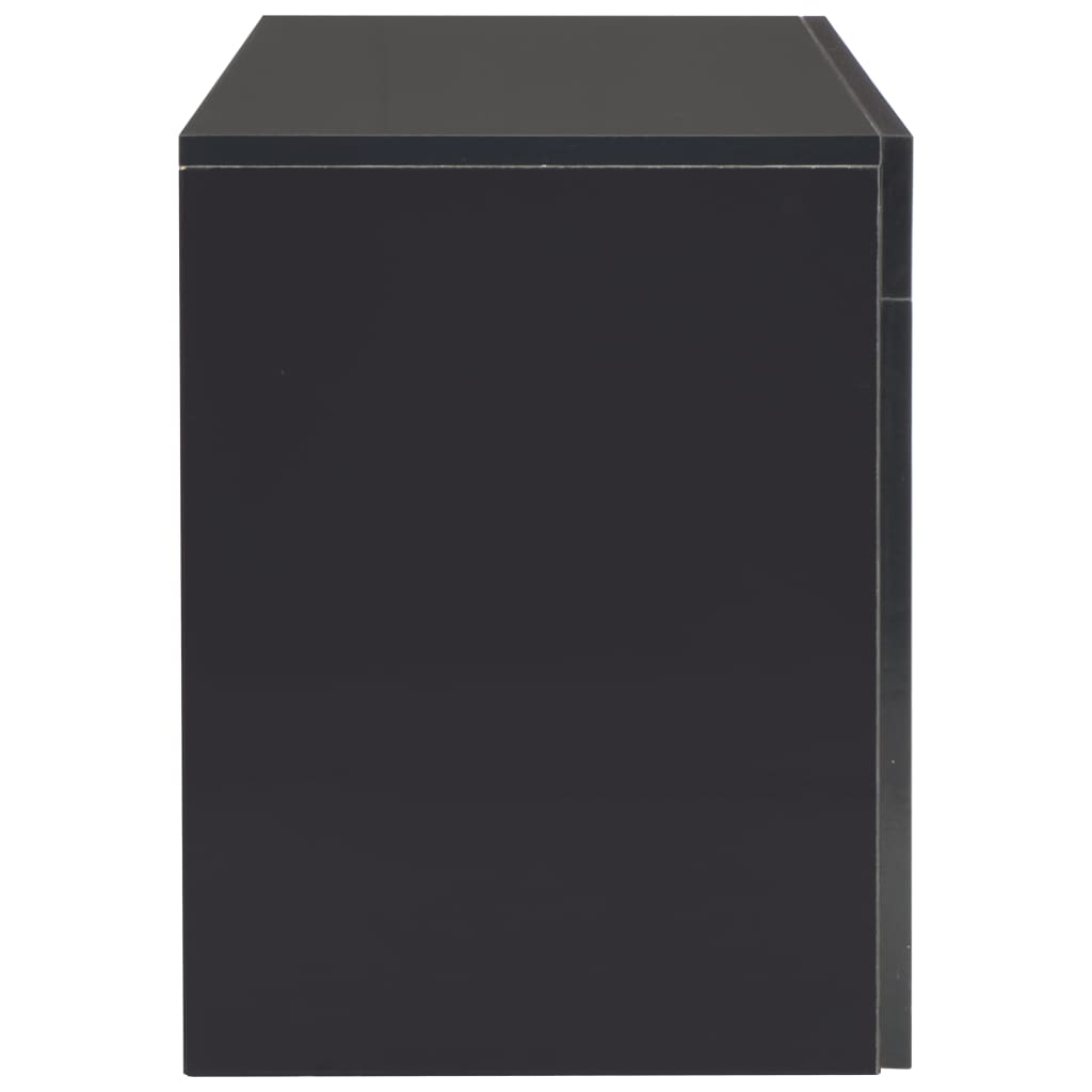 TV Cabinet with LED Lights High Gloss Black 130x35x45 cm