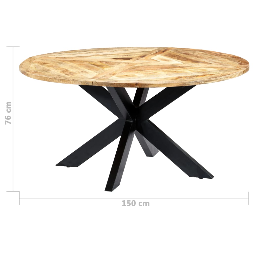 Dining Table Round 150x76 cm Solid Mango Wood