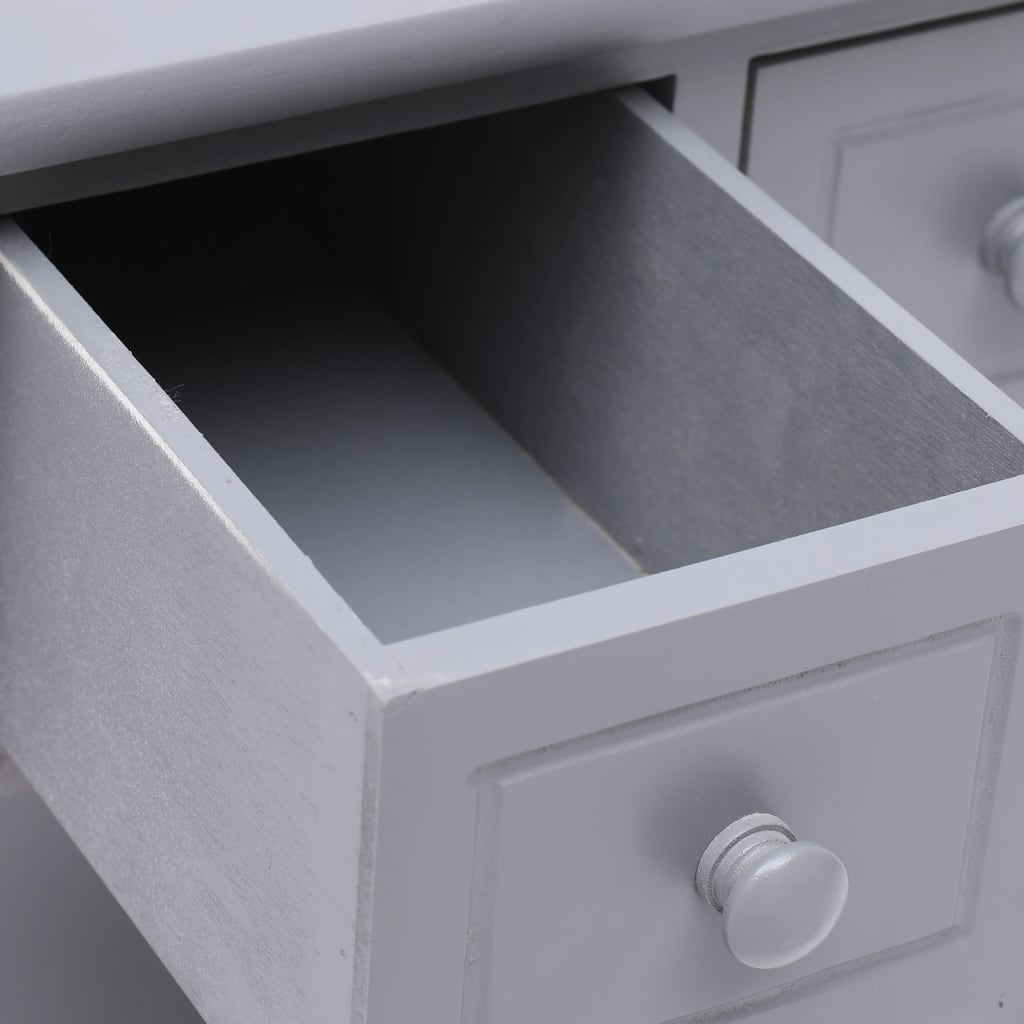 Side Table Grey 40x40x40 cm Paulownia Wood
