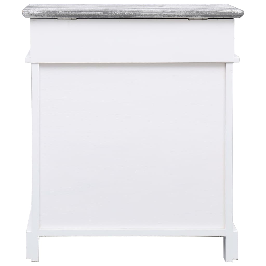 Shoe Cabinet Grey 50x28x58 cm Paulownia Wood