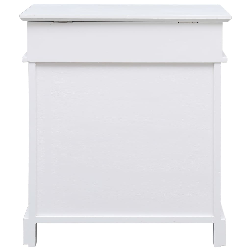 Shoe Cabinet White 50x28x58 cm Paulownia Wood