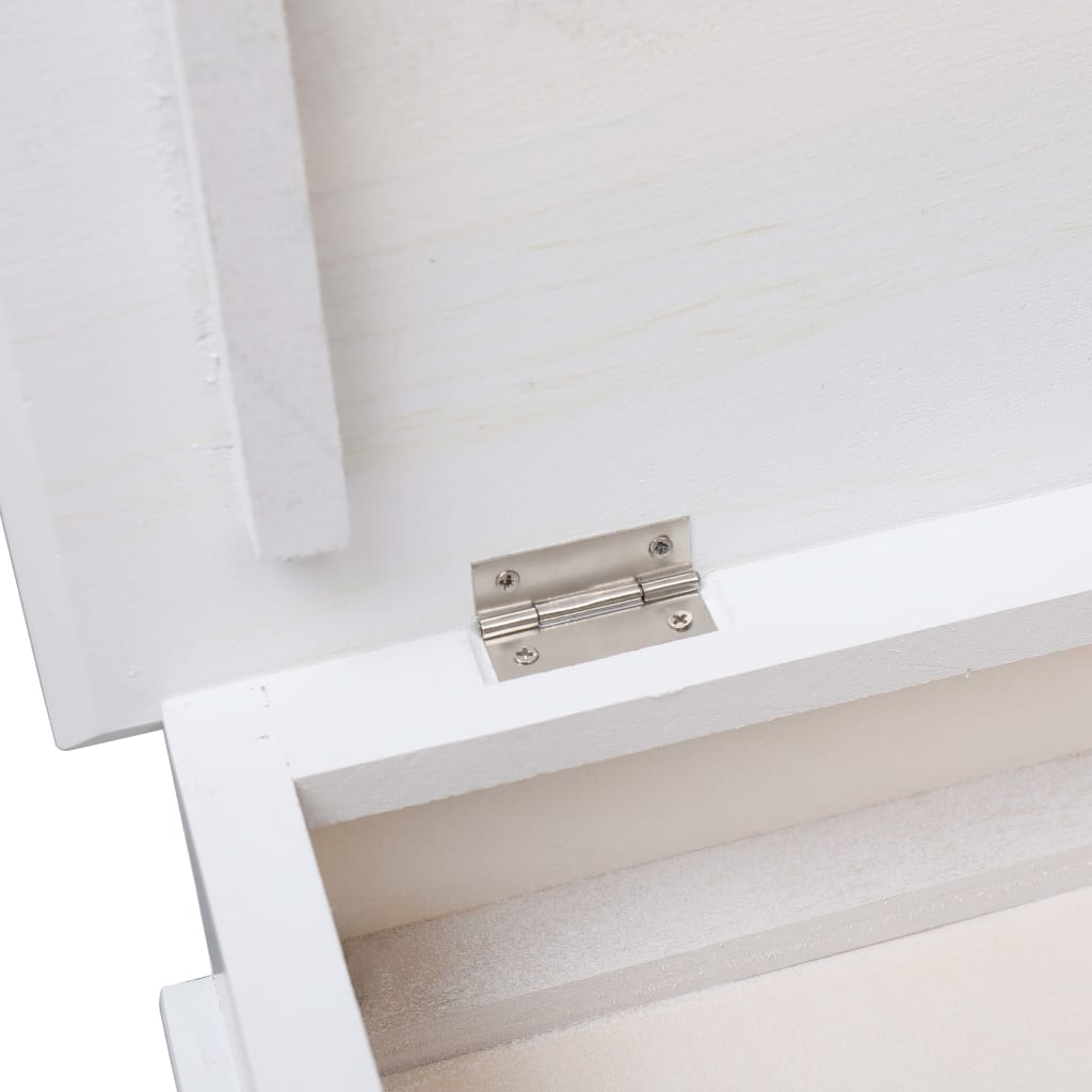 Shoe Cabinet White 50x28x58 cm Paulownia Wood