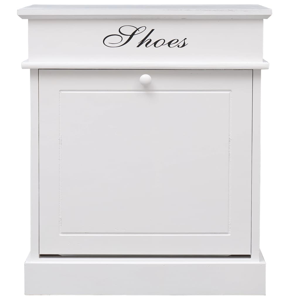 Shoe Cabinet White 50x28x58 cm Paulownia Wood