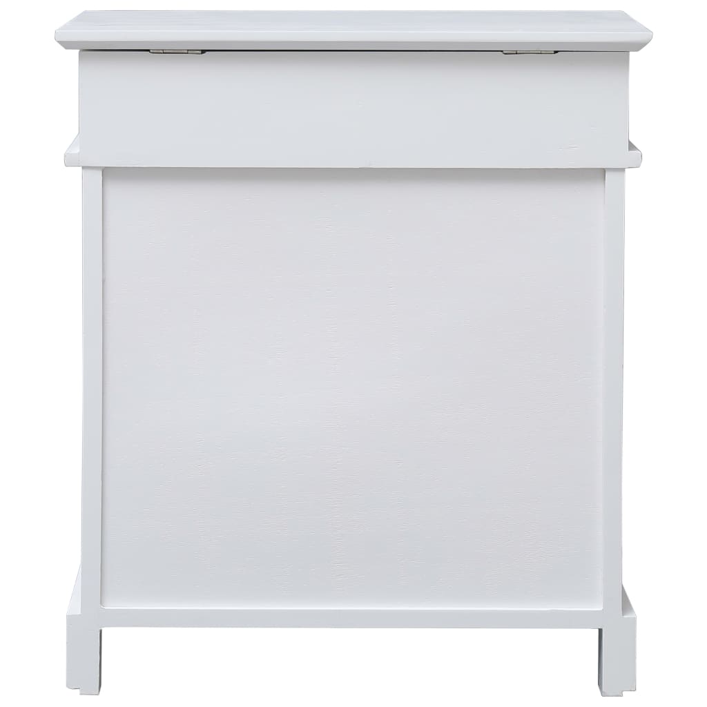 Shoe Cabinet White 50x28x58 cm Paulownia Wood