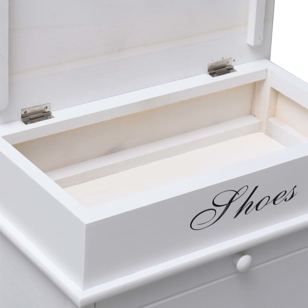 Shoe Cabinet White 50x28x58 cm Paulownia Wood
