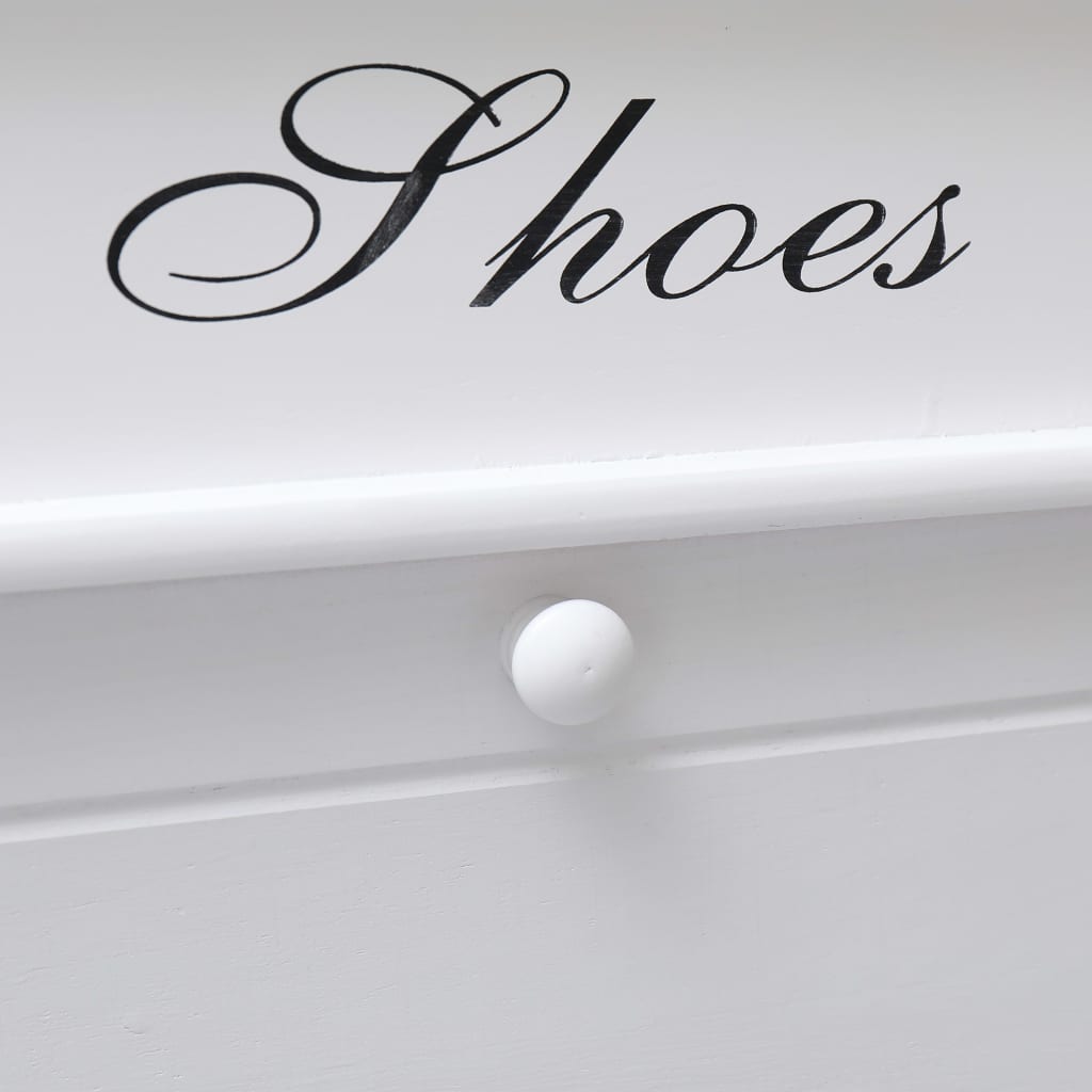 Shoe Cabinet White 50x28x58 cm Paulownia Wood