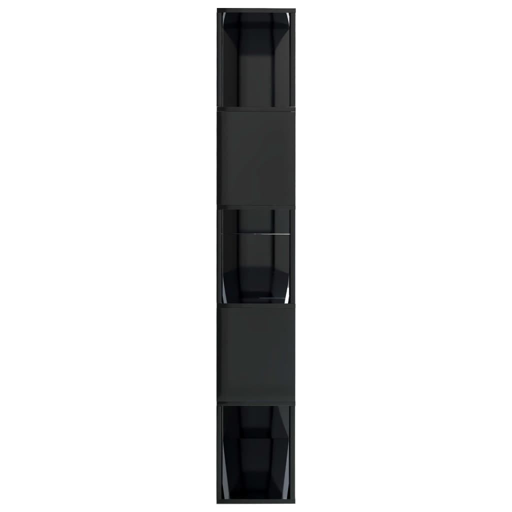 Book Cabinet/Room Divider High Gloss Black 80x24x159 cm Engineered Wood