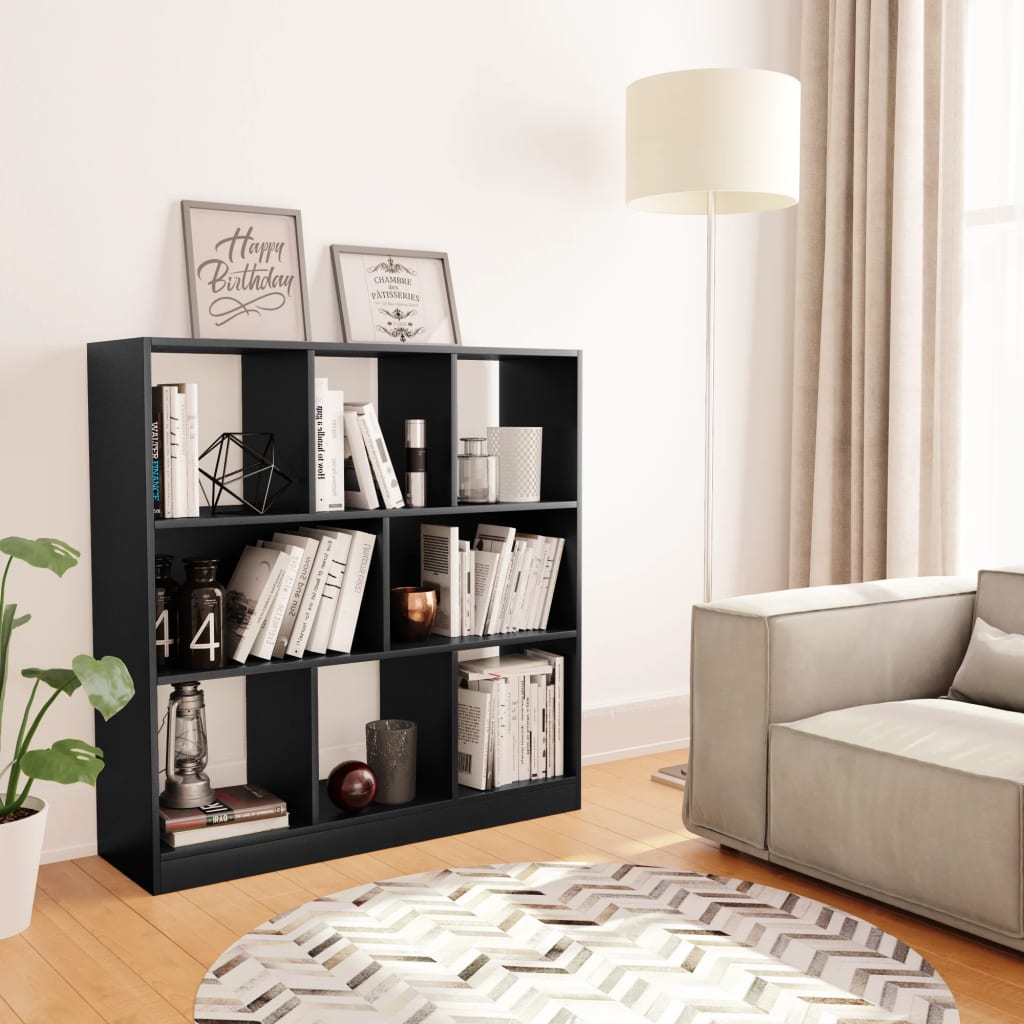Modern Wooden Open Bookcase Book Storage Cabinet Unit With 8 Compartments Wood