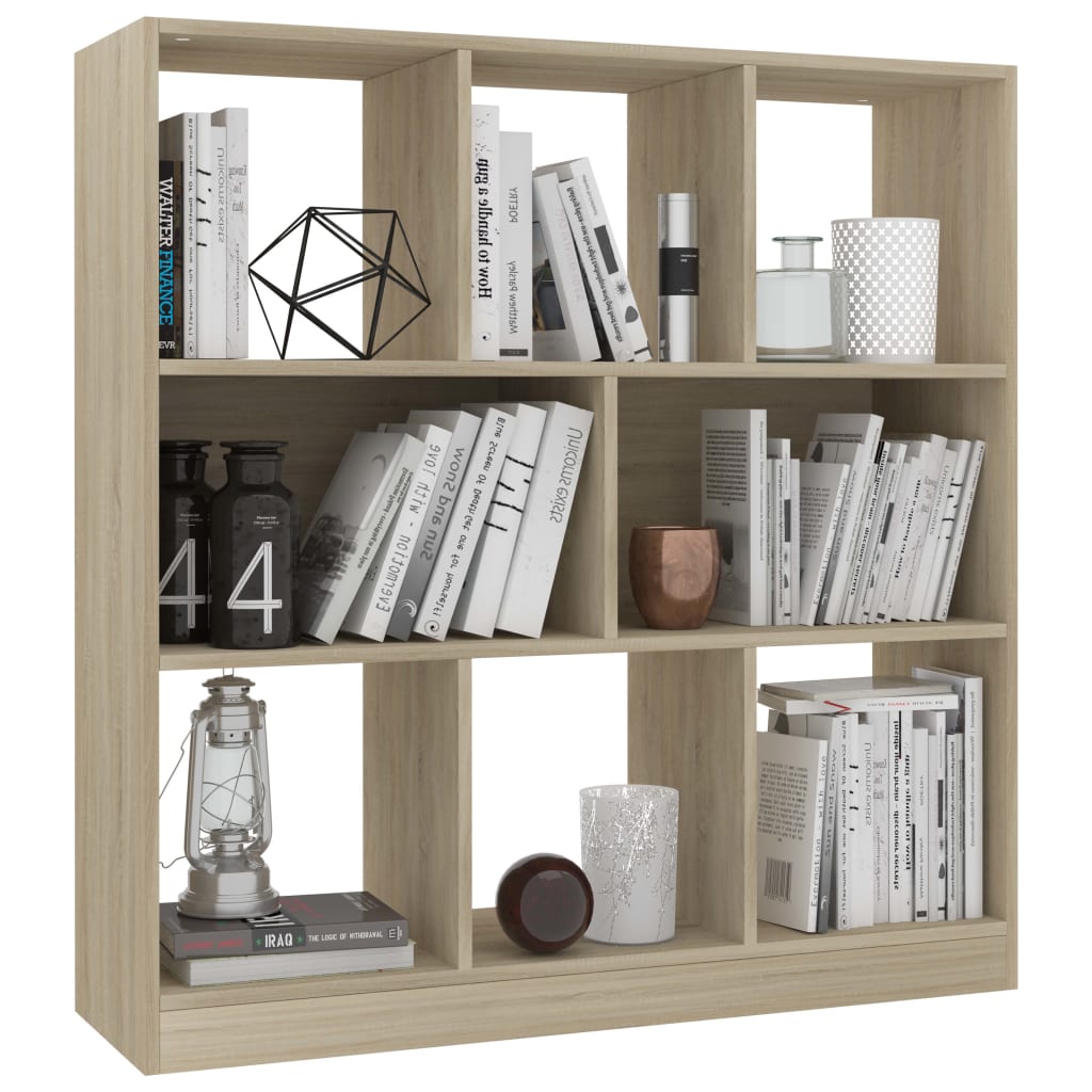 Modern Wooden Open Bookcase Book Storage Cabinet Unit With 8 Compartments Wood