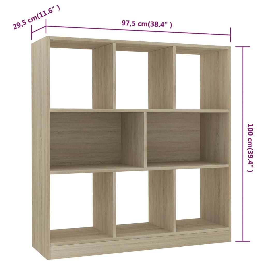 Modern Wooden Open Bookcase Book Storage Cabinet Unit With 8 Compartments Wood