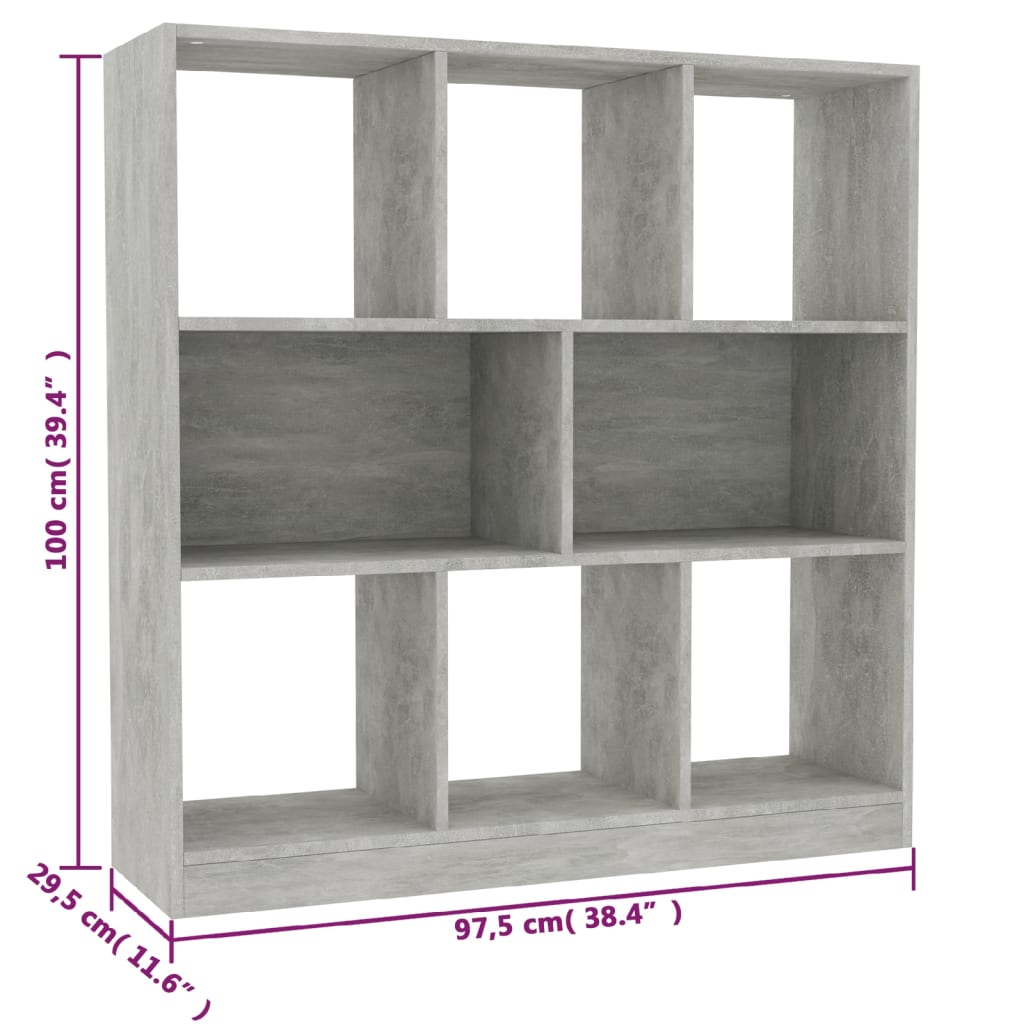 Modern Wooden Open Bookcase Book Storage Cabinet Unit With 8 Compartments Wood