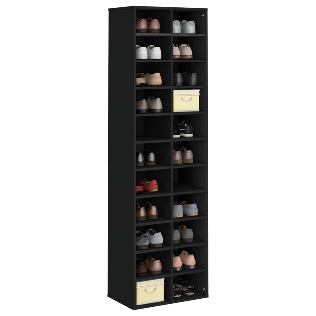 Modern Wooden Large Open Shoe Storage Cabinet Unit With 22 Compartments