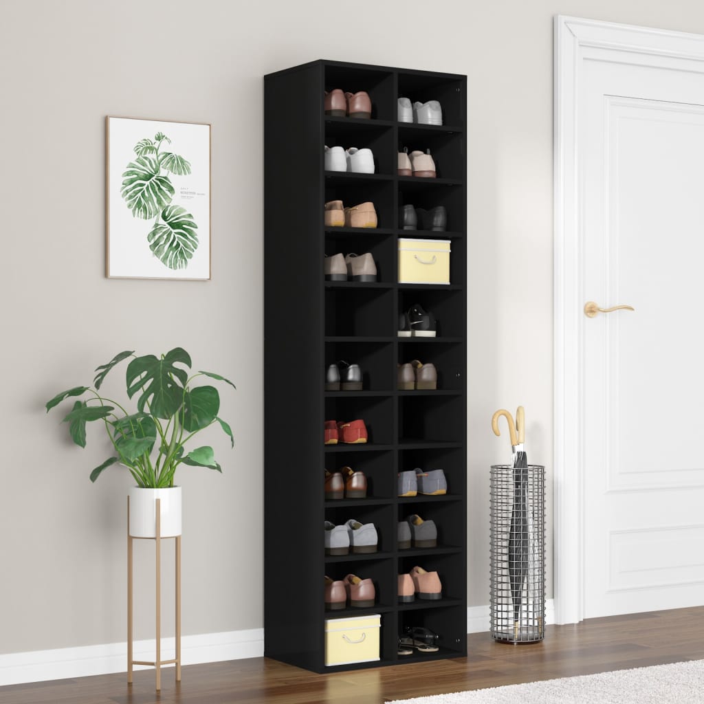 Modern Wooden Large Open Shoe Storage Cabinet Unit With 22 Compartments