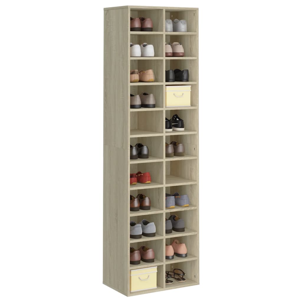 Modern Wooden Large Open Shoe Storage Cabinet Unit With 22 Compartments