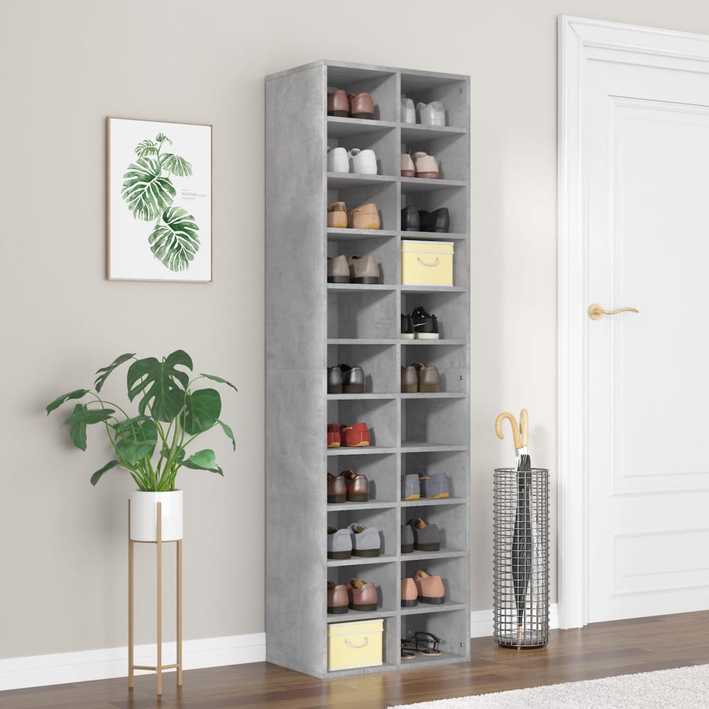 Modern Wooden Large Open Shoe Storage Cabinet Unit With 22 Compartments