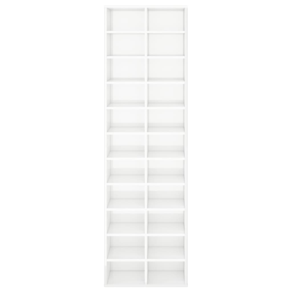 Shoe Cabinet High Gloss White 54x34x183 cm Engineered Wood