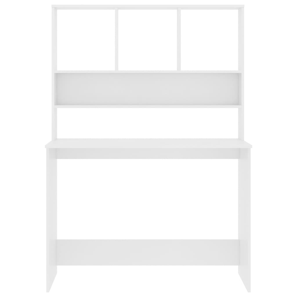 Desk with Shelf White 110x45x157 cm Engineered Wood