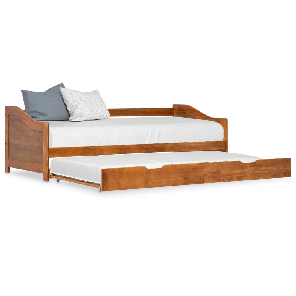 Pull-out Sofa Bed Frame without Mattress Honey Brown 90x200 cm