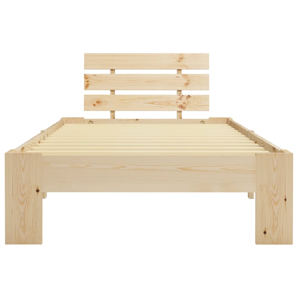 Bed Frame without Mattress Solid Pine Wood 90x200 cm